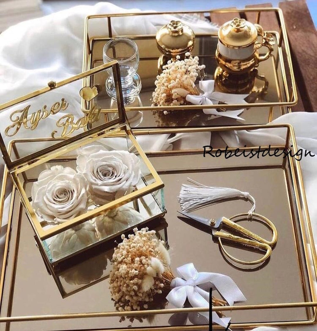 Personalized Engagement Tray Set Engagement Ring Wedding Etsy