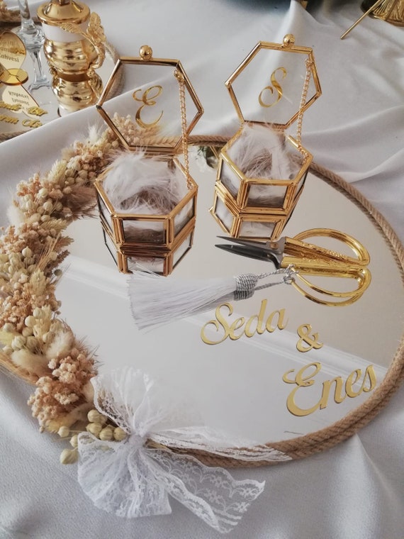 Buy Unique Palette Beautiful Customized Name Engagement Wedding Ring Platter  | Wedding Ring Platter | Marriage Ceremony Decor Platter | Engagement Ring  Tray Online at Low Prices in India - Amazon.in