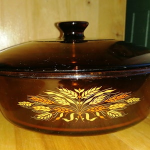 Brown Clear Glass Casserole - Anchor Hocking Amber Glass Harvest Wheat - 1.5 qt