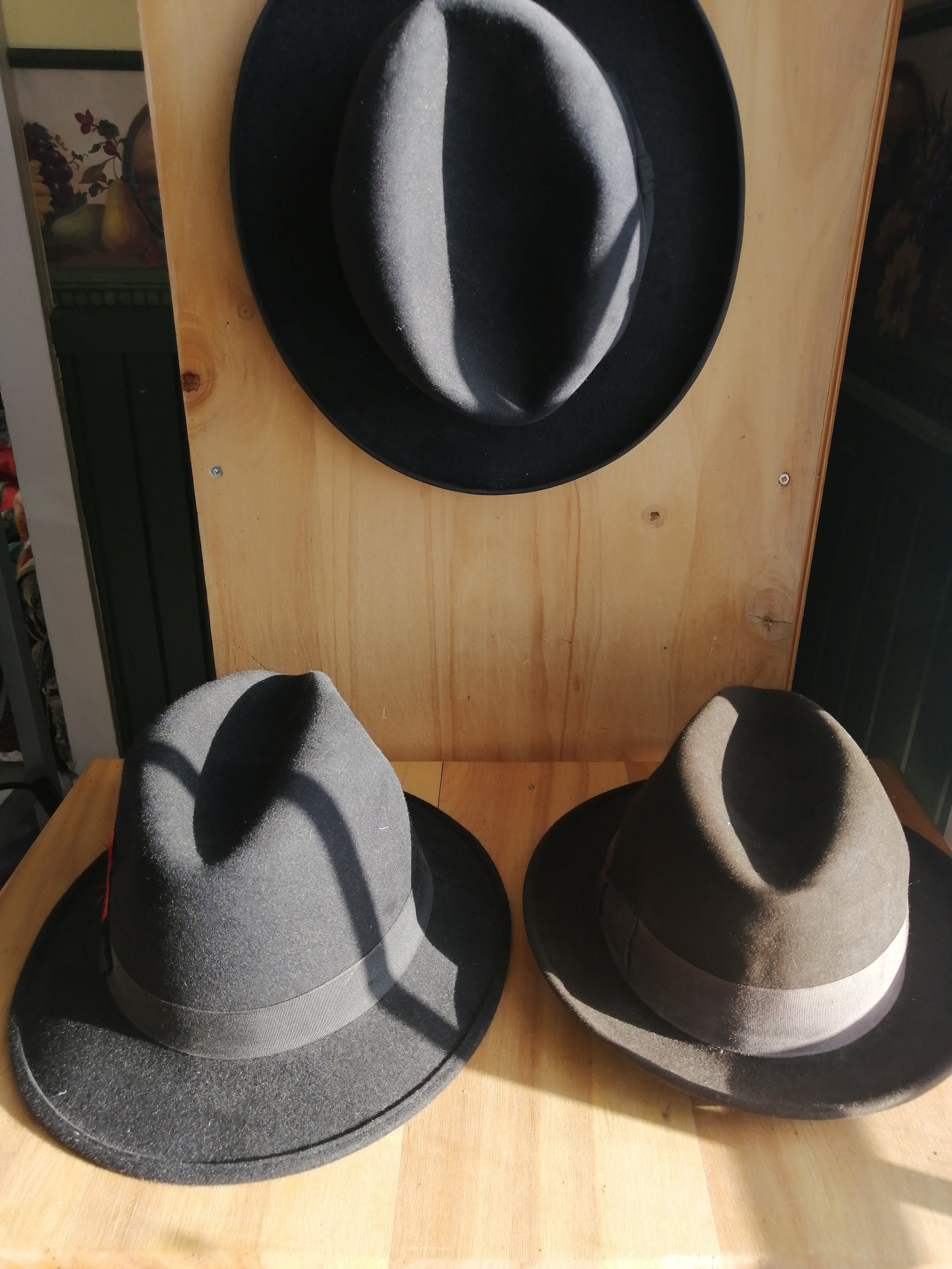フェルト Felt Hats - 3 Different Companies - 2 Colors (black and