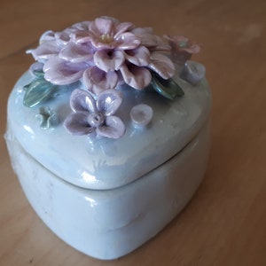 Small porcelain box in the shape of a heart