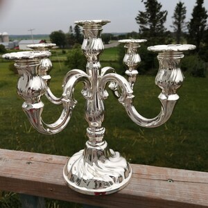 Large West German Candelabra - 5 arms - plated metal