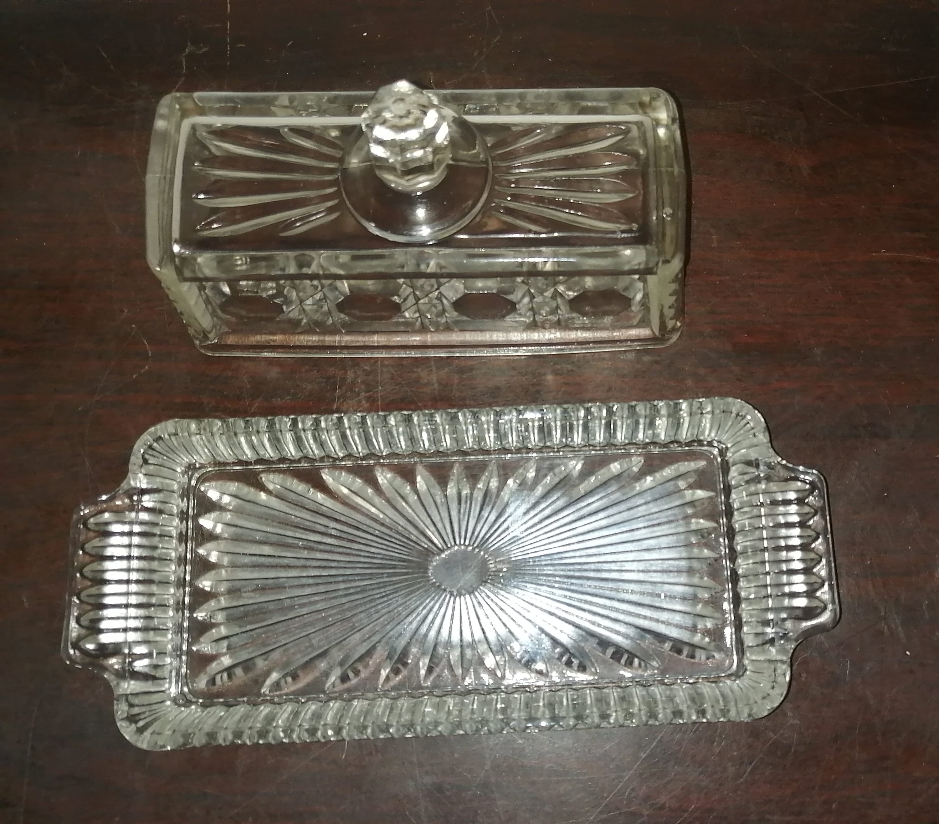 Pressed Glass Butter Dishes Etsy