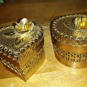 2 openwork metal boxes