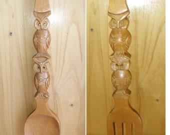 Decorative wooden utensil set - 23 inches (58.5 cm)