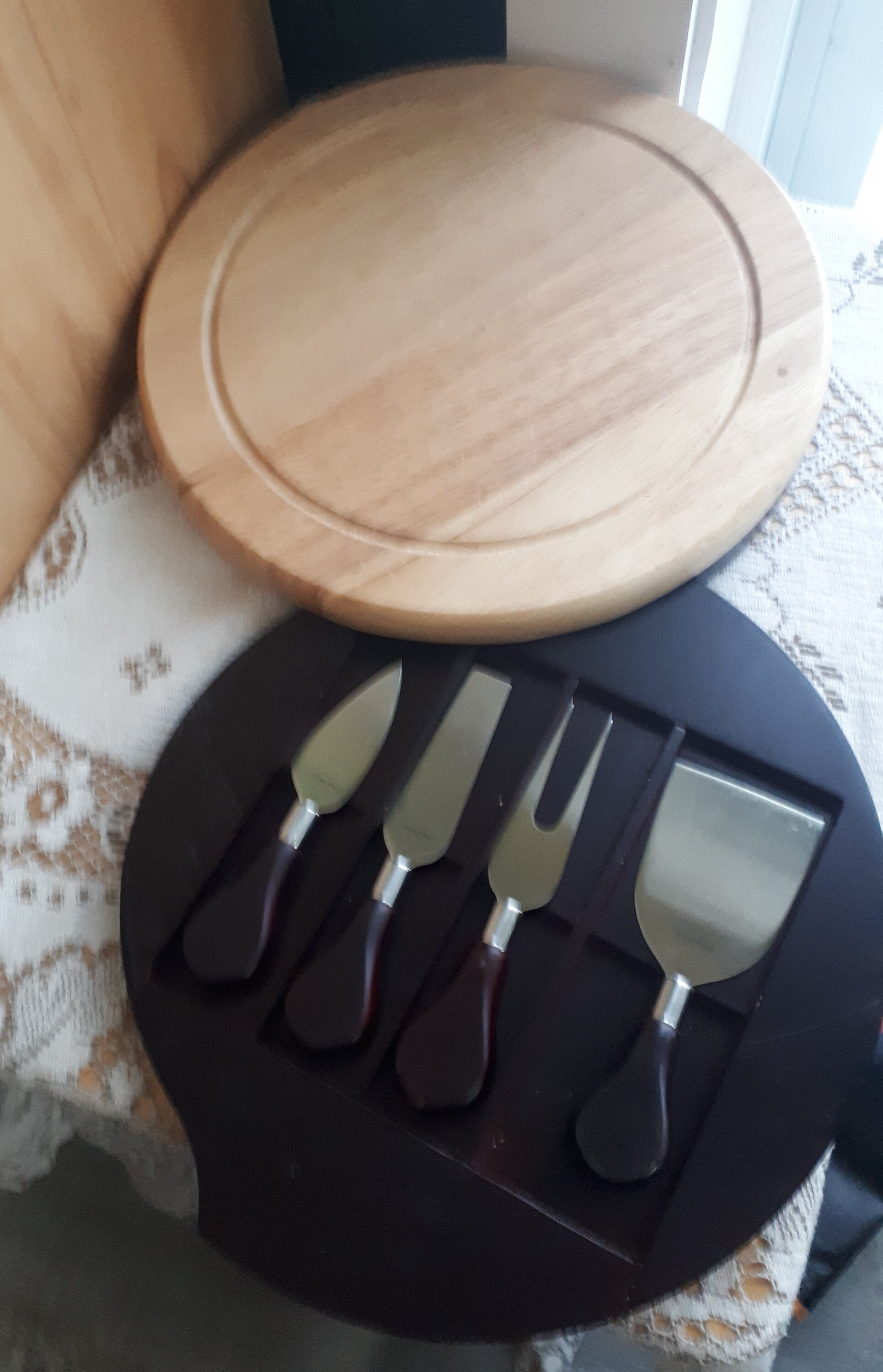TRUDEAU Cheese Platter With Drawer Containing 4 Knives Etsy