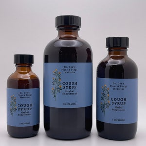 All Natural Organic Cough Syrup 8oz and 4oz (no added sugars)