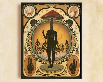 sorcery #312 witchcraft magic poster occult symbol magick esoteric art Agrippa Hand print