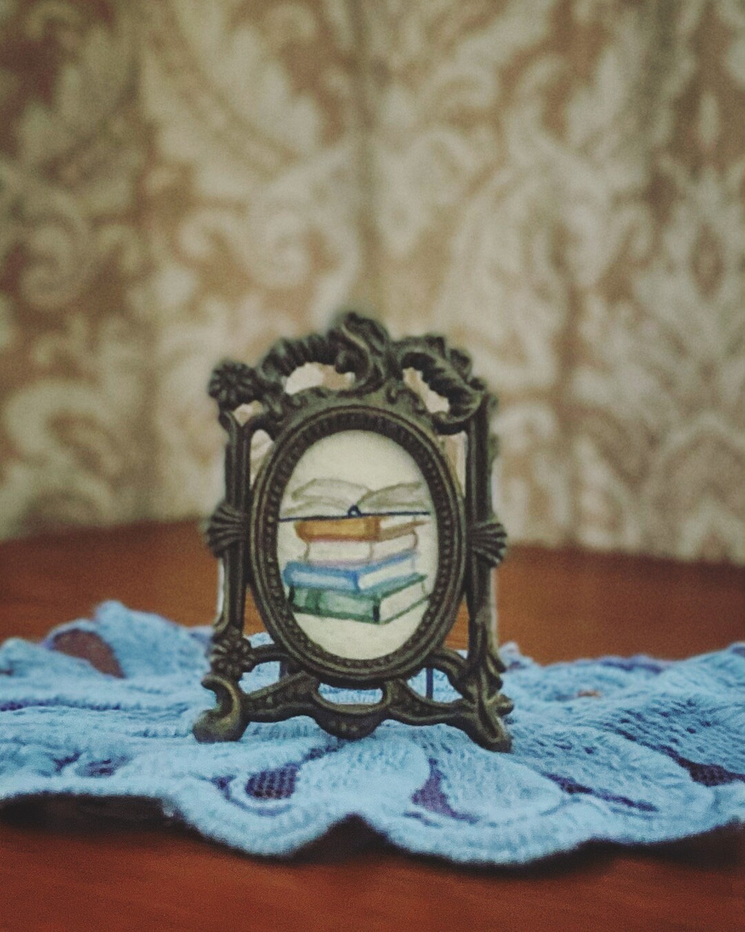 Book Stack Watercolor Etsy