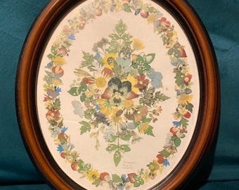 Vintage geperste bloemenprint