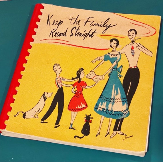 Vintage Family Record Book Etsy