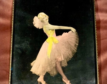 Vintage Photo 1937 Joyce May Dancer Lady Tap Dancing in Garden Hand