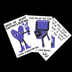 Love Postcards - Set of three