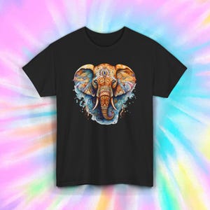 Psychedelic Elephant T-Shirt: Trippy Boho Festival Yoga Tee