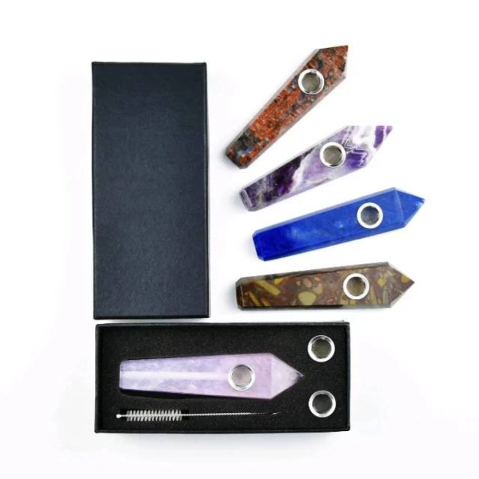 Crystal smoking pipe set with extra screens Etsy