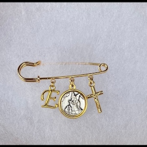 Baby pin, guardian Angel, cross, christening gift, baby brooch pin, custom baby gift