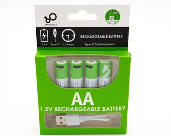 1.5v AA USB C rechargeable batteries 4 pack