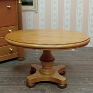 Bodo Hennig Biedermeier table, cherry tree wood, vintage dollhouse miniature 1:10, Rare!