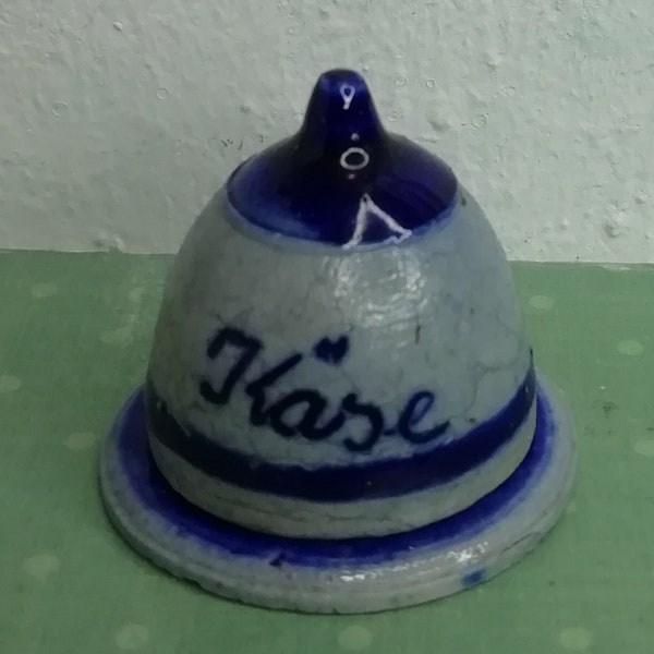 Salt glazed pottery cheese dome by Marianne modelle/ Dora Kuhn, vintage German Stoneware, bavarian folk art, Dollhouse miniatures Rare!