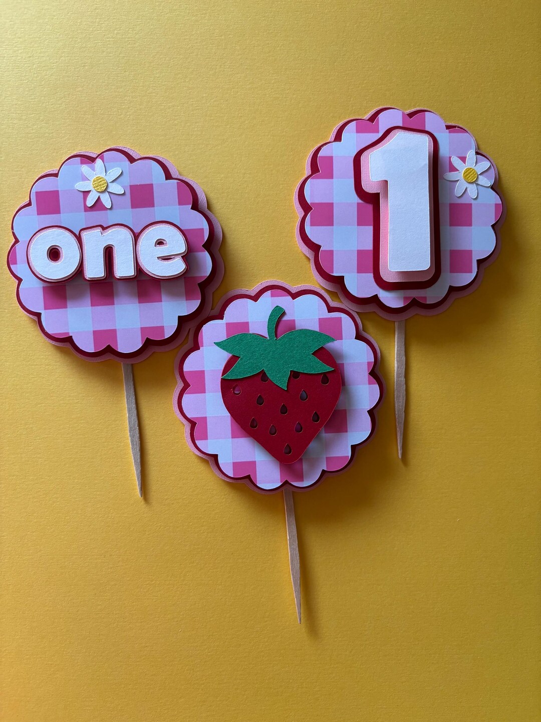 Berry First Birthday Cupcake Toppers, Strawberry Party Decorations - Etsy