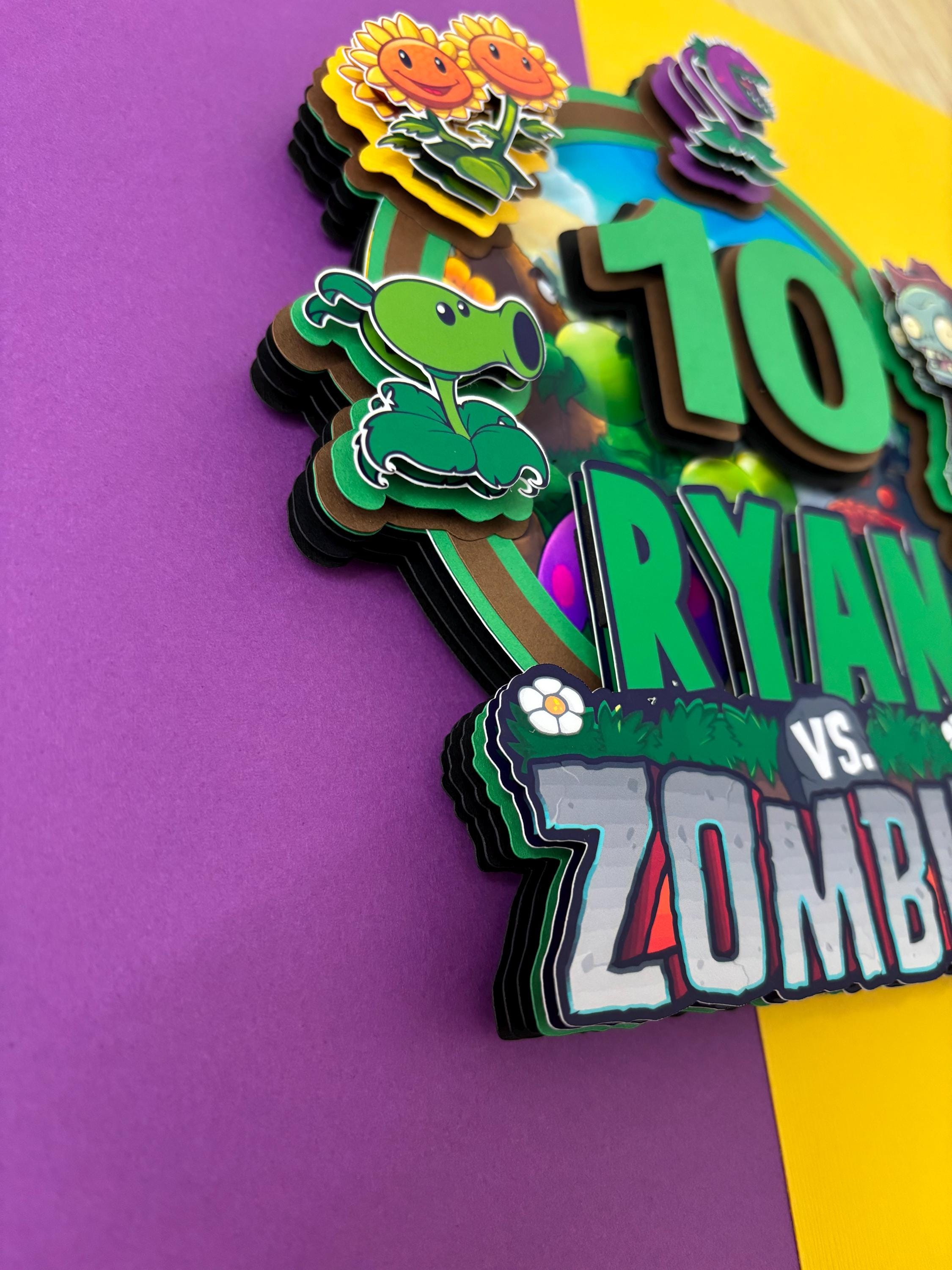 Plants Vs Zombies Cake Topper, Custom Birthday Party Decor - Etsy