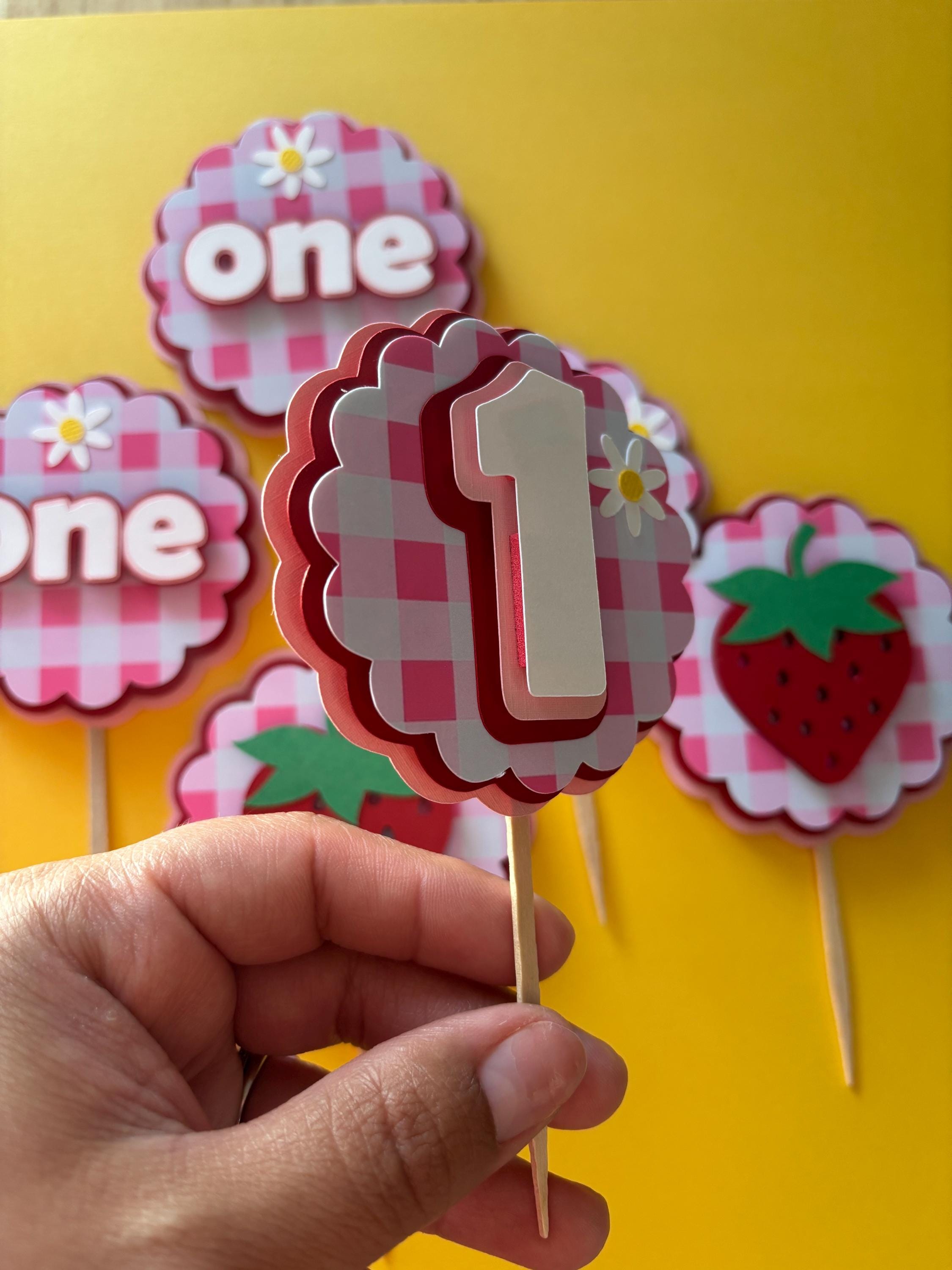 Berry First Birthday Cupcake Toppers, Strawberry Party Decorations - Etsy