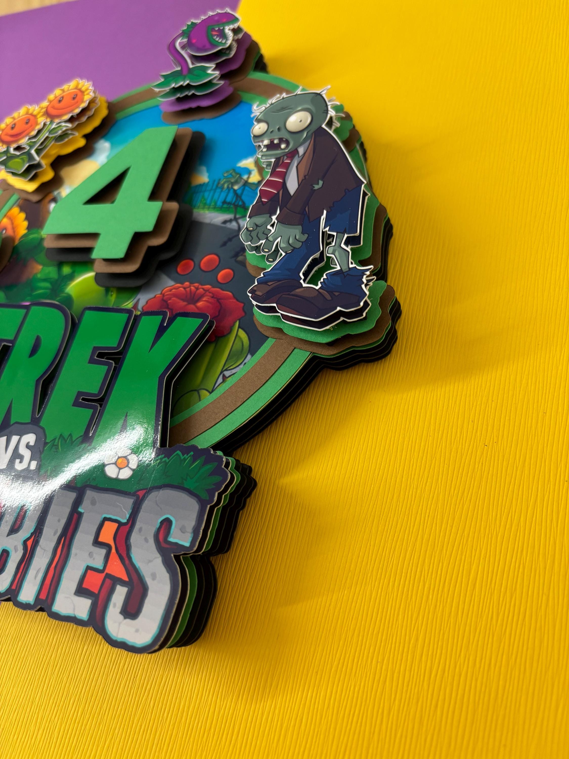 Plants Vs Zombies Cake Topper, Custom Birthday Party Decor - Etsy
