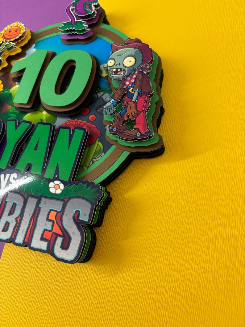 Plants Vs Zombies Cake Topper, Custom Birthday Party Decor - Etsy