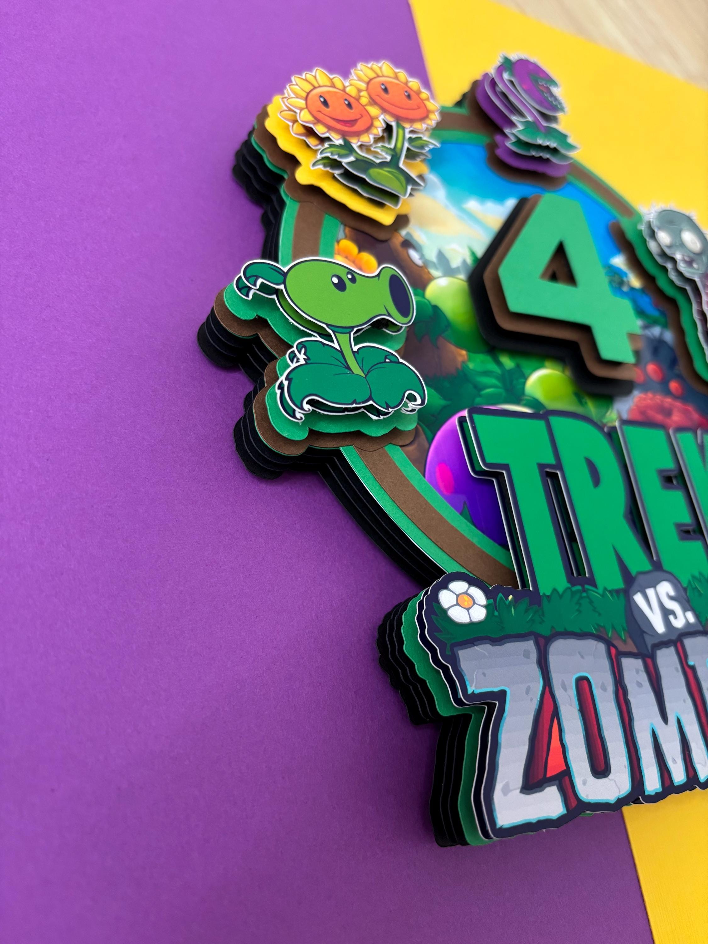 Plants Vs Zombies Cake Topper, Custom Birthday Party Decor - Etsy
