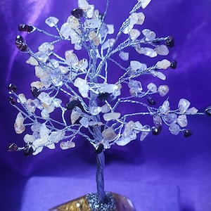 November Birthday Crystal Tree Of Life\ Citrine and Garnet \Orgonite Base Healing Crystals Decor Gift