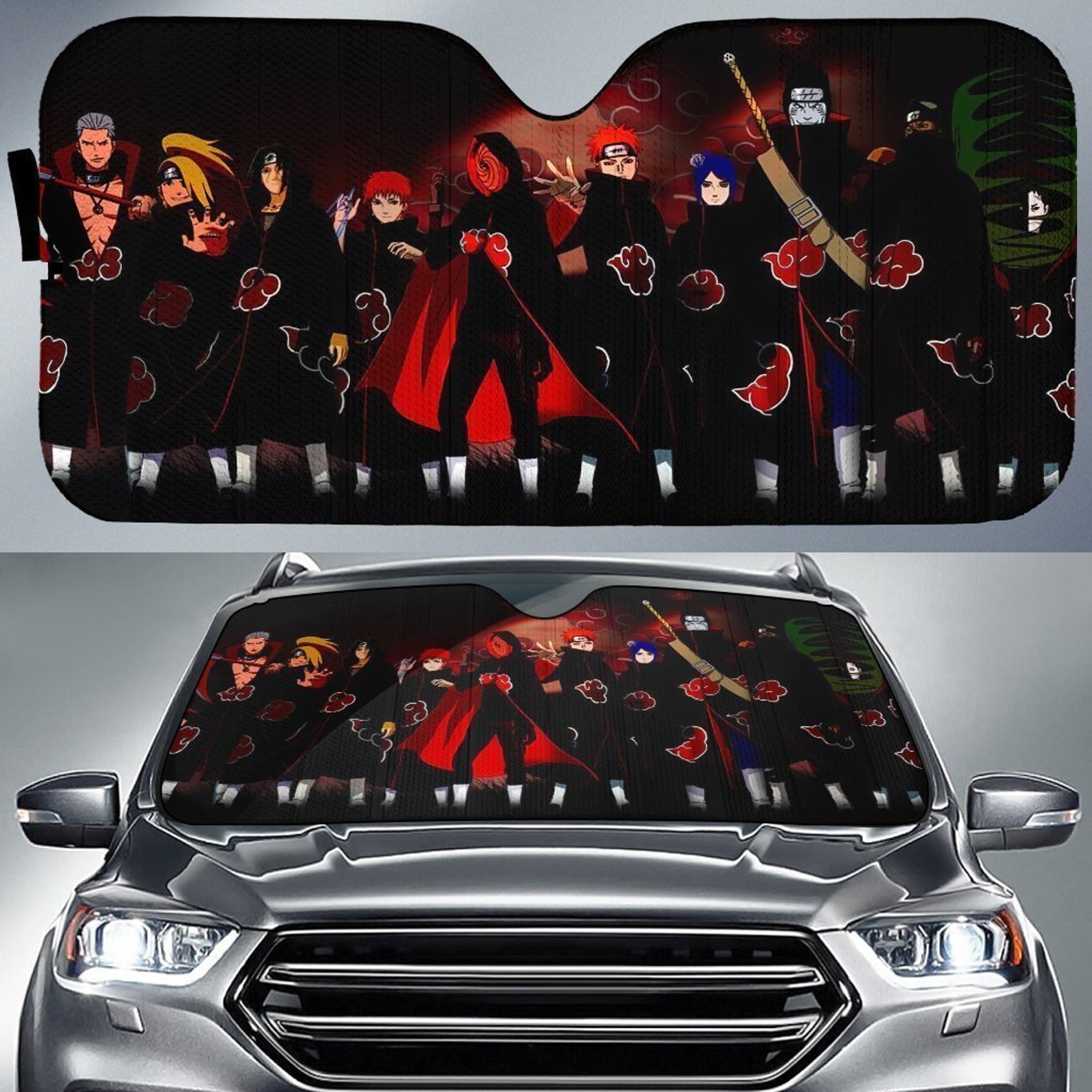 Akatsuki Member Car Sunshade Custom Naruto Car Accessories Etsy