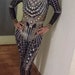 Rhinestone Jumpsuit Bodysuit Diamond Jumpsuit Goddess Cowgirl MIRROR Catsuit Crystal DragQueen Halloween Costume Festival Party Outfit Bride 
