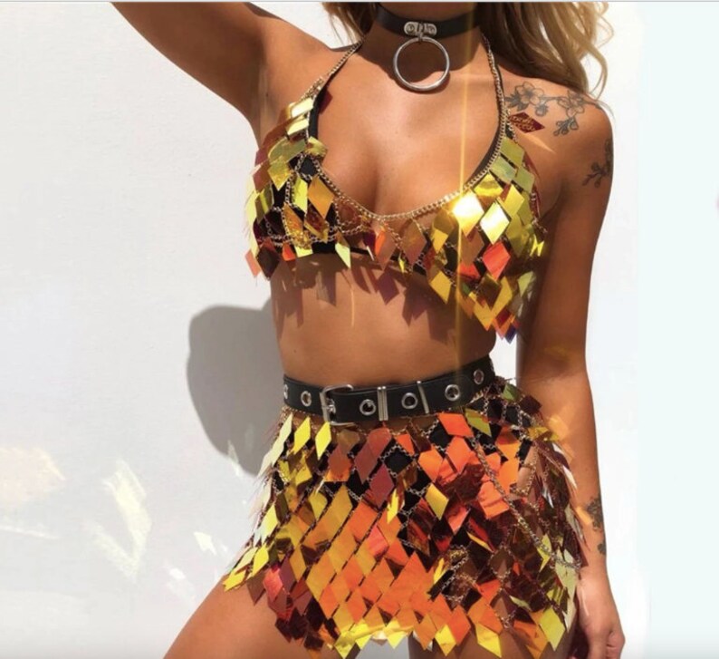 Festival Outfit Cowgirl Rhinestone Crystal Bodysuit Sequin Fringe Tassel Skirt Jumpsuit Costume Rave Outfit Dancer 3pcs Set Rave Burning Man 