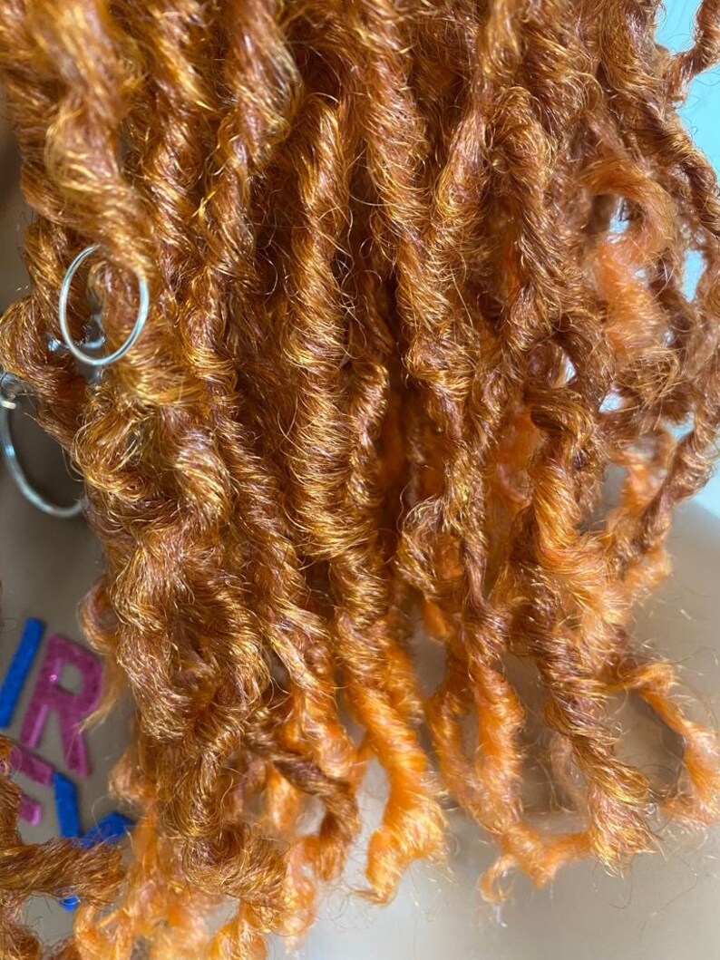 Lace Front Wig Braided Soft Faux Locs Curly ORANGE COLOR Etsy