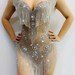 Rhinestone Dress Bodysuit with Fringe Sequin Dress Tassel Burlesque Cowgirl Crystal Jumpsuit DragQueen Costume Bride Bachelorette Prom Dress 