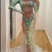 Rhinestone Dress Mermaid Costume Goddess Jumpsuit Sequin Rhinestone Dress Fringe Tassel Jumpsuit Halloween Ivy Costume Festival Drag Queen 