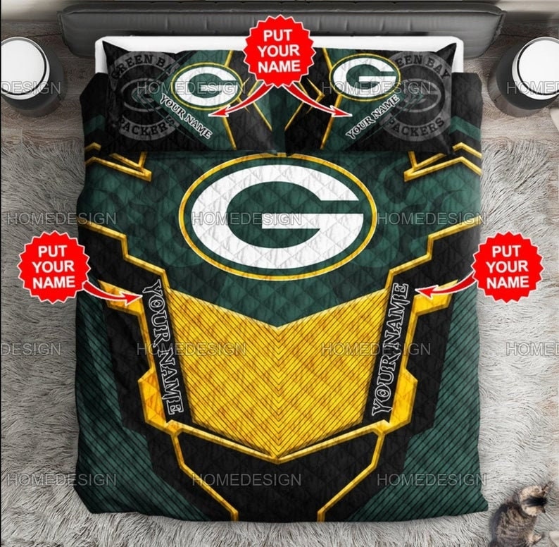 Personalized Green Bay Packers Bedding Set For Bedroom | Etsy
