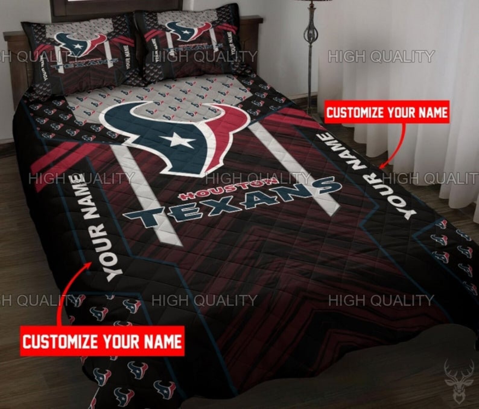 Custom Name Houston Texans NFL Logo Bedding Bedding Family Etsy