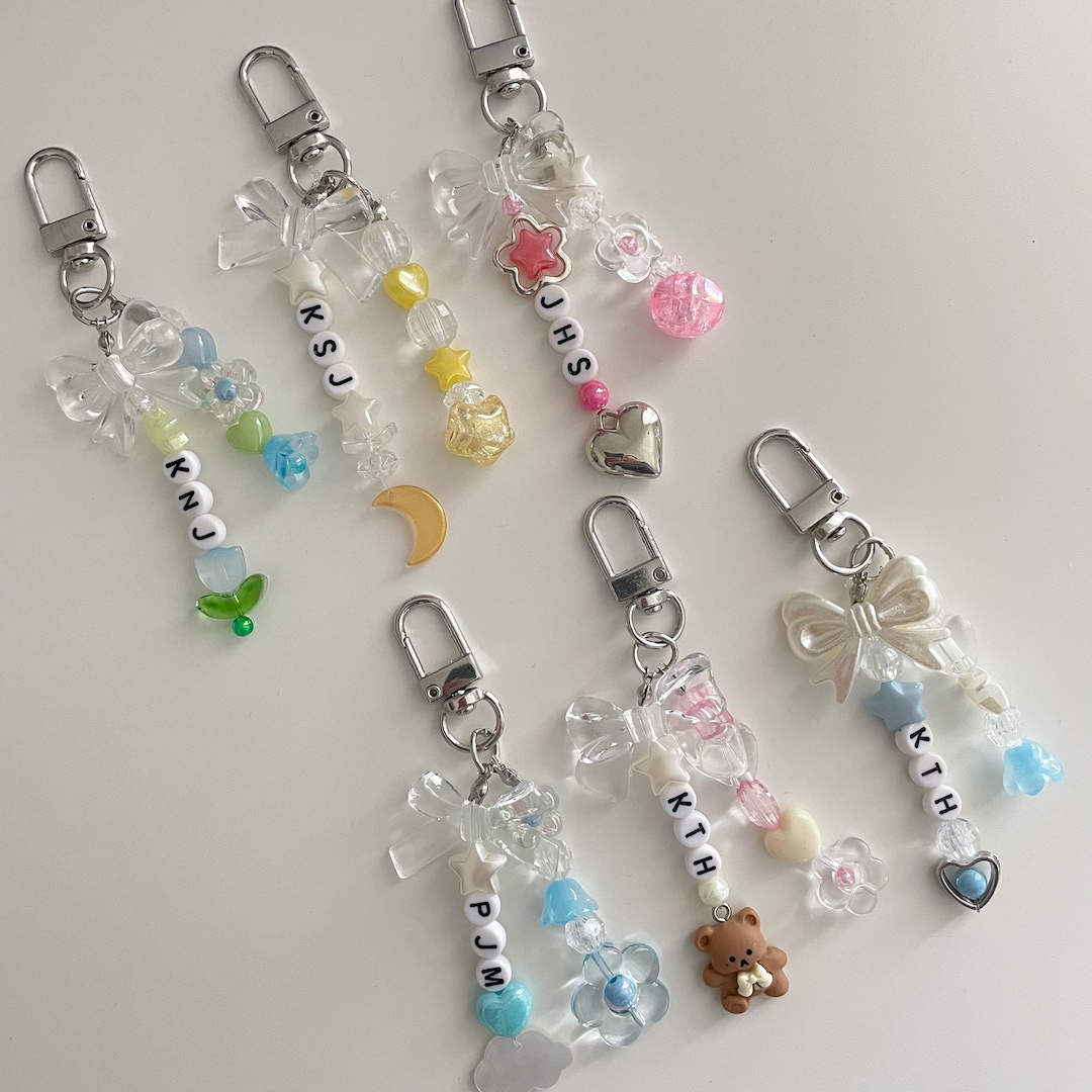 BTS Member Beaded Keychain | Kpop Bias Name Charm Accessory - Etsy
