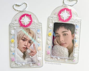 Portachiavi portafotografie glitterate Skzoo degli Stray Kids / porta pc trasparente in PVC skz