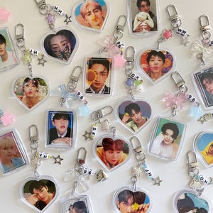 SVT Bias Keychain | kpop beaded charm with double sided photo accessory