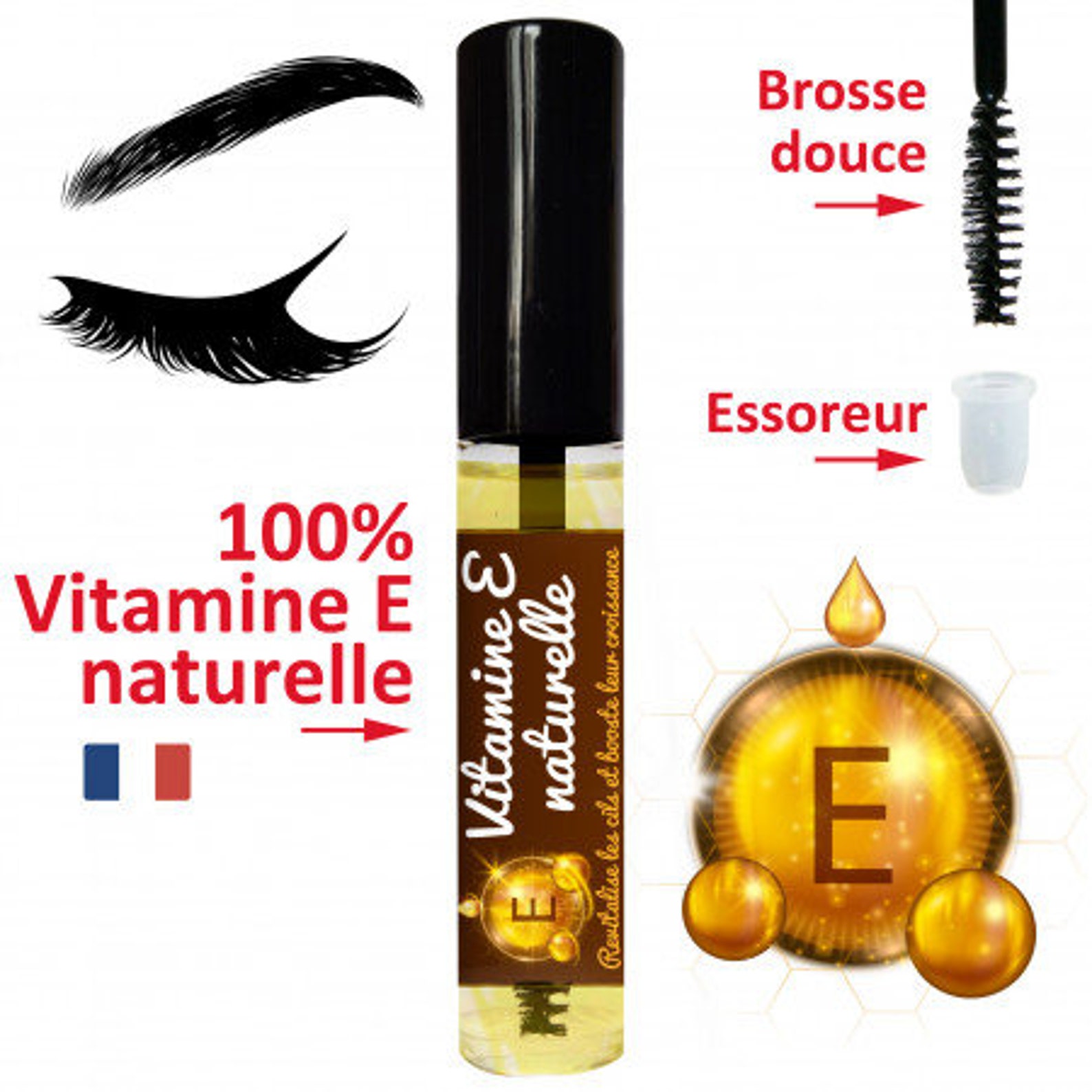 Natural vitamine E oil for eyelashes growth efficient on Etsy