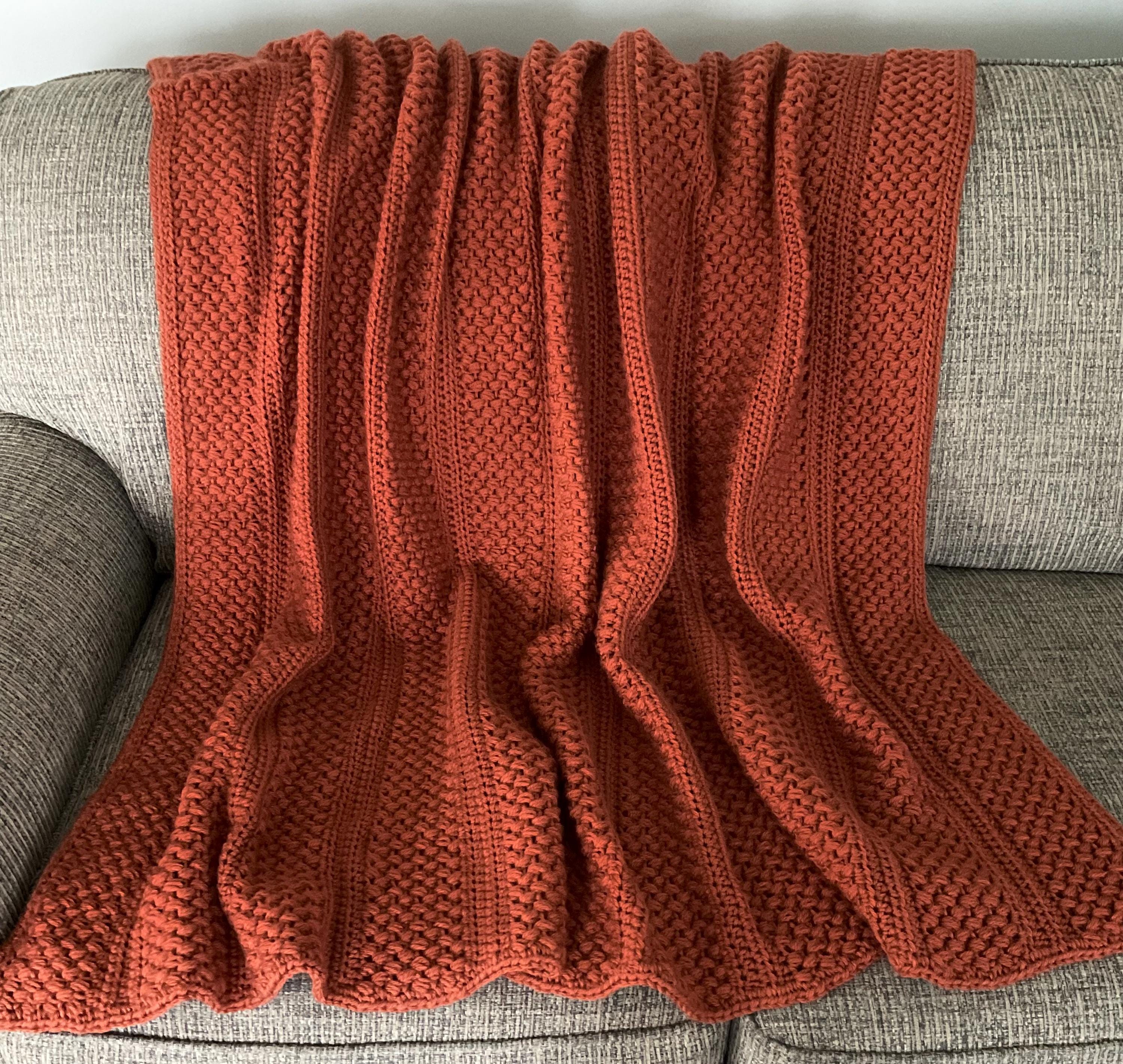 Burnt Orange Crochet Afghan