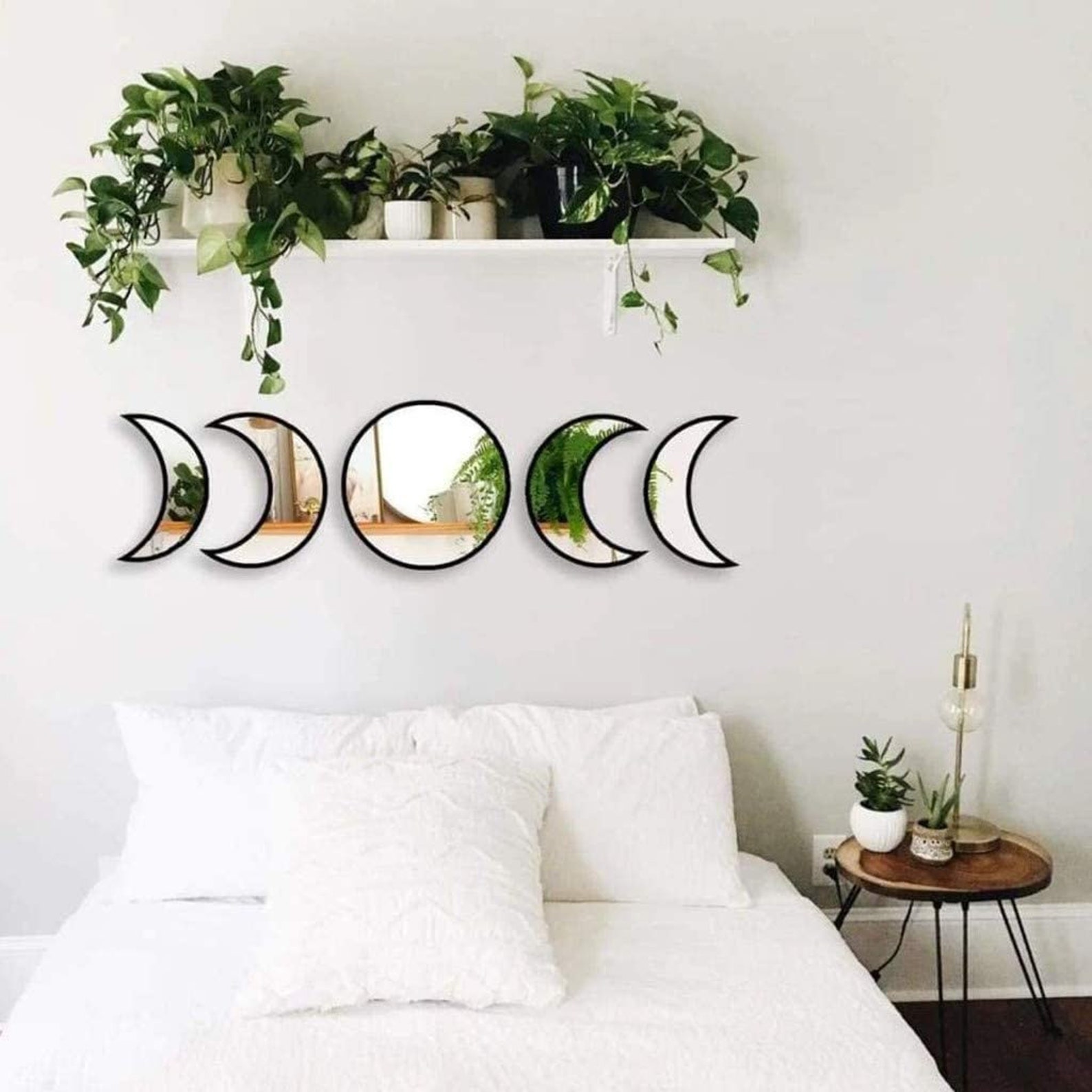 Moon Phase Mirror Set/ 5pcs Scandinavian Natural Decor Glass Etsy