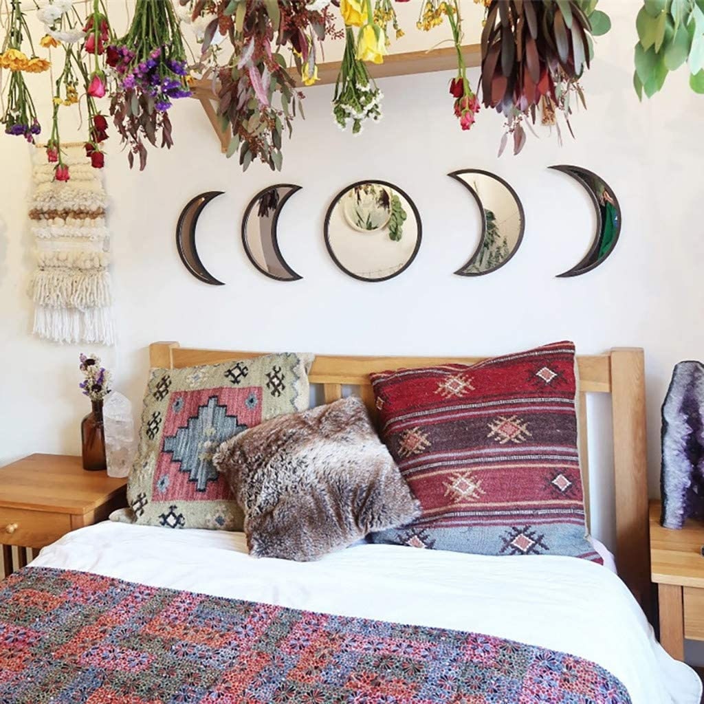 Moon Phase Mirror Set/ 5pcs Scandinavian Natural Decor Glass Etsy