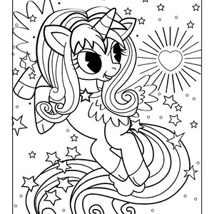 60 printable unicorn coloring pages etsy