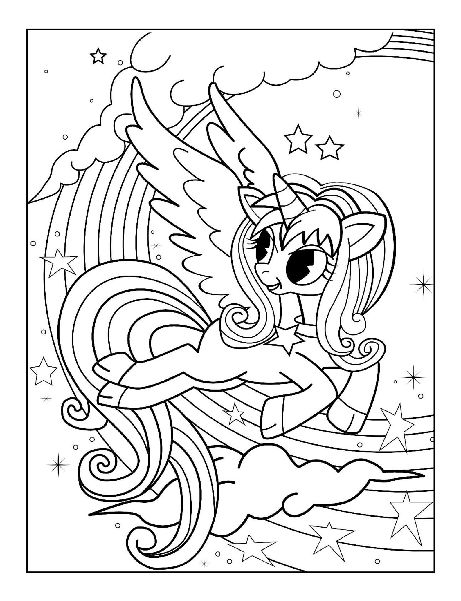 60 Printable UNICORN COLORING PAGES | Etsy