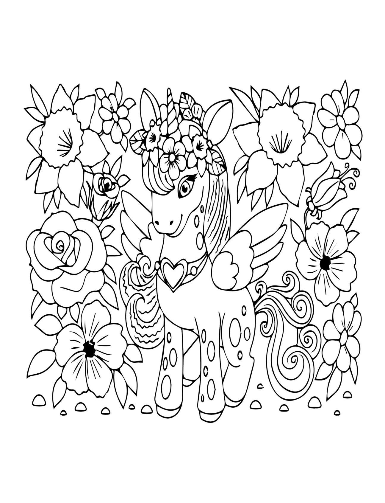 50 Printable UNICORN COLORING PAGES - Etsy