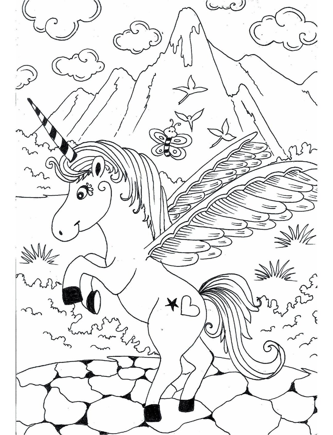 Hard Coloring Pages Of Unicorns