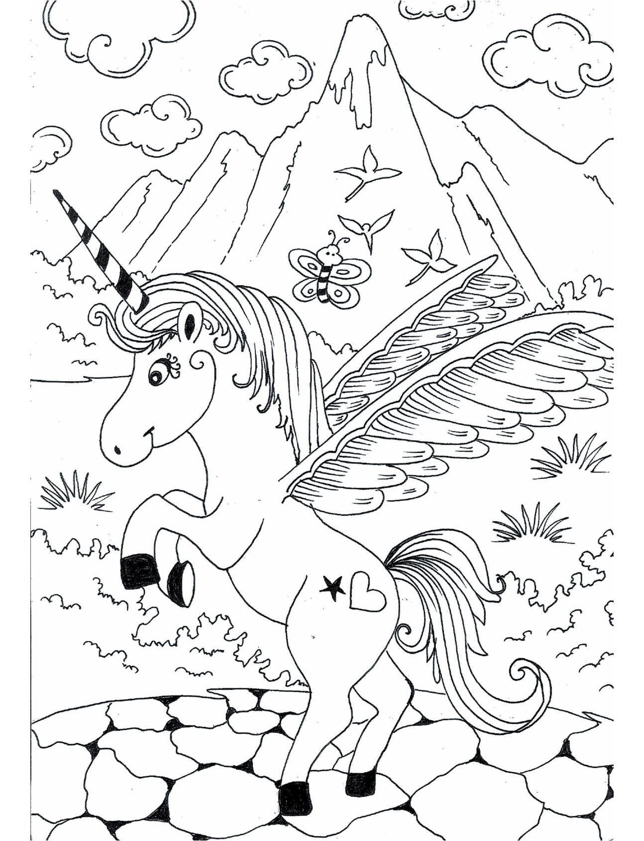 50 Printable UNICORN COLORING PAGES - Etsy